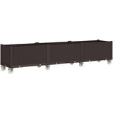  Cvetlično korito s kolesi rjavo 240x50x54 cm PP, (21144358) | Shoptok.si