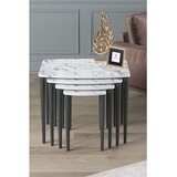 Hanah home set od 4 umetnutih stočića Telwe, beli mermer / antracit | Eponuda.com