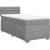 Box spring krevet s madracem svjetlosivi 90x190 cm od tkanine | shoptok.hr