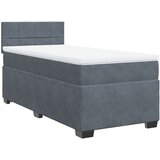vidaXL Box spring postelja z vzmetnico temno siv 90x190 cm žamet, (21305392) Cene