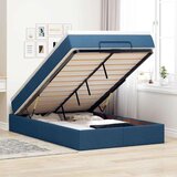 vidaXL Otomanski posteljni okvir z vzmetnico moder 120x200 cm blago | Shoptok.si
