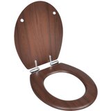 vidaXL Deska za WC školjko MDF počasno zapiranje preprost dizajn rjava | Shoptok.si