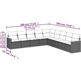  9-dijelni set vrtnih sofa s jastucima crni od poliratana | shoptok.hr