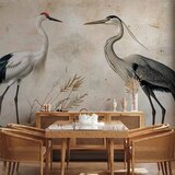  Foto tapeta - Birds from an old engraving - vintage-style illustration depicting a heron and a crane 200x140 Standard | shoptok.hr