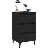  Noćni ormarić s metalnim nogama crni 40 x 35 x 69 cm | Eponuda.com