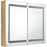  LED kupaonski ormarić s ogledalom boja hrasta 80 x 12 x 68 cm | shoptok.hr