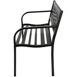  Vrtna metalna klupa s naslonom 120 cm - crna | shoptok.hr