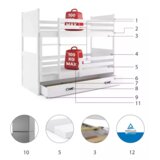  Posteljni okvir BMS Rico pograd + predal 200x90 cm, GRF moder | Shoptok.si