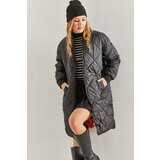 Bianco Lucci Women's Quilted Long Coat with Lined Elastic Sleeves. | Shoptok.si