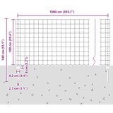 vidaXL Set ograde za vrt Set od 2 Sivo Čelik obložen prahom 10 x 1 m | shoptok.hr