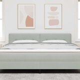 LED glava kreveta s LED trakama Svijetlo siva 180 cm Baršun | shoptok.hr