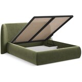 Makamii Zeleni tapecirani bračni krevet s prostorom za odlaganje s podnicom 160x200 cm Hauke – | shoptok.hr