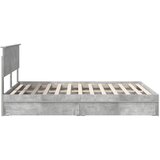  Krevet s od storage s uzglavljem Betonski sivi 150 x 200 cm | shoptok.hr