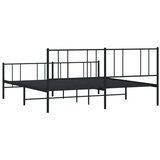 Metalni okvir kreveta uzglavlje i podnožje crni 200x200 cm | shoptok.hr