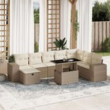 vidaXL 9-dijelni set vrtnih sofa s jastucima bež od poliratana | shoptok.hr
