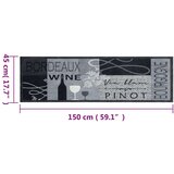  Kuhinjska preproga pralna vino siva 45x150 cm žamet | Shoptok.si