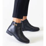 Gemre Black ankle boots with gold inserts eco-leather Casetra | shoptok.hr