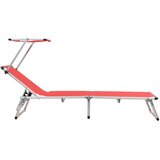  Sklopive ležaljke s krovom 2 kom. aluminij i tekstil crvene boje | shoptok.hr