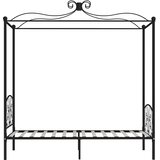  Okvir za krevet s nadstrešnicom crni metalni 100 x 200 cm | shoptok.hr