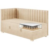 Ghado Bež kutni dječji krevet s prostorom za odlaganje s madracem 90x200 cm Snugi - | shoptok.hr