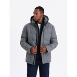 Ombre Men's lightweight jacket with mesh lining and hood - grey | shoptok.hr