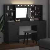  Set stola za oblačenje s LED 3 pcs Crni hrast Konstruirano drvo | shoptok.hr