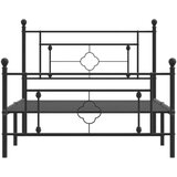 Metalni okvir kreveta uzglavlje i podnožje crni 107x203 cm | shoptok.hr
