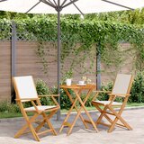 vidaXL 3-dijelni bistro set od tkanine i masivnog drva krem bijelim Cijene