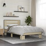 Maison Chic Posteljni okvir - Enojna postelja - Postelja za odrasle sonoma hrast 90x190 cm inženirski les in kovina-J9157, (21760893) | Shoptok.si