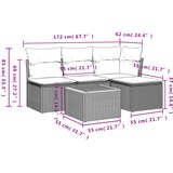  5-dijelna vrtna garnitura od poliratana s jastucima crna | shoptok.hr