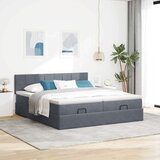 vidaXL Otomanski posteljni okvir z vzmetnicami siv 160x200 cm žamet | Shoptok.si