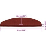 vidaXL Samoljepljivi otirači za stepenice 30 kom crveni 65x22,5x3,5 cm | shoptok.hr