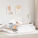 vidaXL Posteljni okvir brez vzmetnice bel 135x190 cm trdna borovina | Shoptok.si