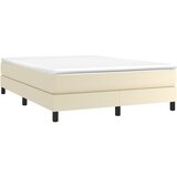  Krevet s oprugama i madracem krem 140 x 190 cm od umjetne kože | shoptok.hr