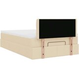 vidaXL otomanski okvir kreveta s madraca krem 120x190 cm od tkanine | shoptok.hr