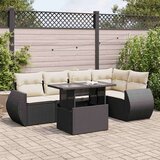 vidaXL 6-dijelni set vrtnih sofa s jastucima crni od poliratana | shoptok.hr