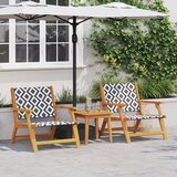 vidaXL vrtni stoli 2 kosa črno in belo 76x67x73 cm trden akacija | Shoptok.si