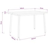  140 x 70 x 75 cm Čvrsto drvo akacije Prirodna i crna Pravokutni - Prirodna i crna 140 x 70 x 75 cm Četvrtasto | shoptok.hr