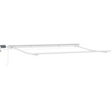 vidaXL ručna uvlačiva tenda s LED zelena i bijela 450x300 cm, zamjenska tkanina za tenda 4,5x3 m okvir zelena i bijela | shoptok.hr