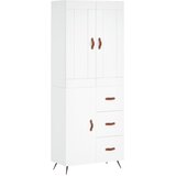  Visoka komoda bijela 69,5x34x180 cm konstruirano drvo Slike