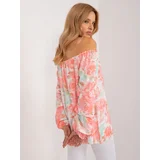 Fashion Hunters Peach Spanish blouse with ruffles RUE PARIS