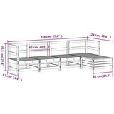  5-dijelni set vrtnih sofa bijeli od masivne borovine | shoptok.hr
