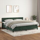 The Living Store Box spring postelja z vzmetnico temno zelena 200x200 cm žamet - Box Spring Postelja, (21493520) | Shoptok.si