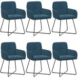 vidaXL Trpezarijske stolice 6 kom. Baršun Plava 59 x 56 5 x 86 cm - Plava 6 | shoptok.hr