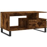 vidaXL klubska mizica dimljeni hrast 90x49x45 cm inženirski les | Shoptok.si