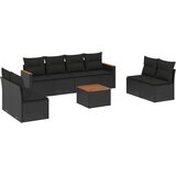 vidaXL 9-dijelni set vrtnih sofa s jastucima crni od poliratana | shoptok.hr