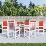  Jastuci za stolice 6 kom prošarano crvena 100x50x4 cm tkanina | shoptok.hr