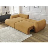 Bobochic Paris gorčično rumena raztegljiva kotna sedežna garnitura iz rebrastega žameta (levi kot) lucien | Shoptok.si