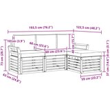  Set vanjskih sofa 4 pcs Bijela i antracit 193,5 x 122,5 x 73 cm | Shoptok.si