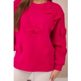 Kesi Insulated cotton sweatshirt with fuchsia-colored decorative bows | shoptok.hr